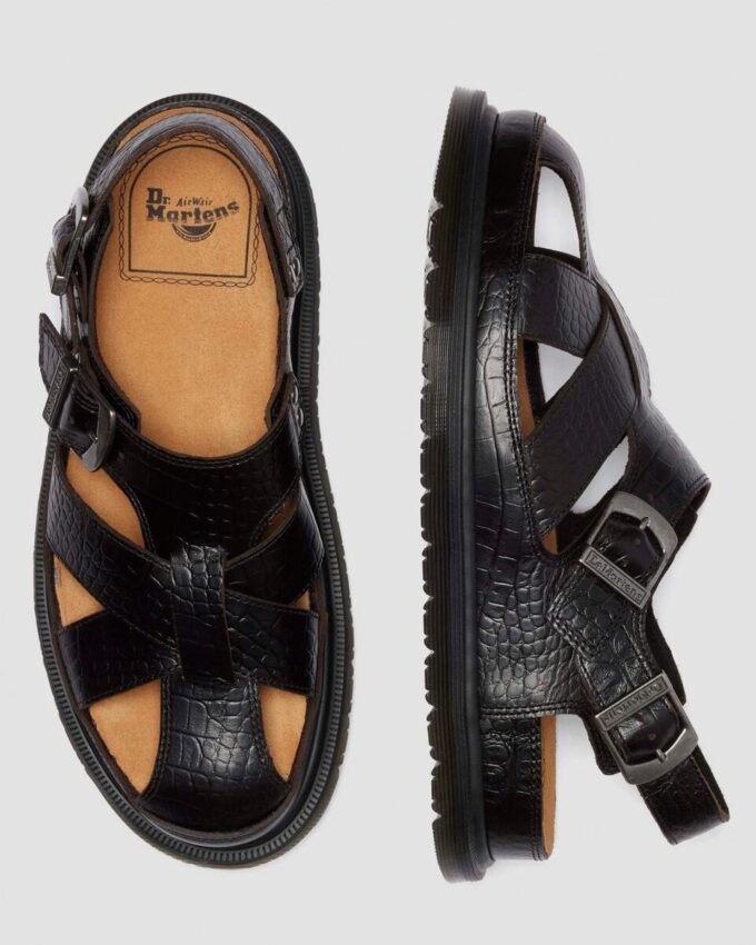 Sandale din piele de crocodil Analine Archive Fisherman Sandale din piele de crocodil Analine Archive Fisherman
